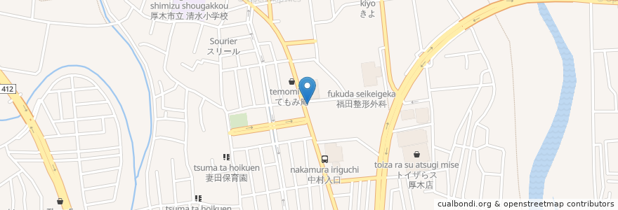 Mapa de ubicacion de リンガーハット en 日本, 神奈川県, 厚木市.