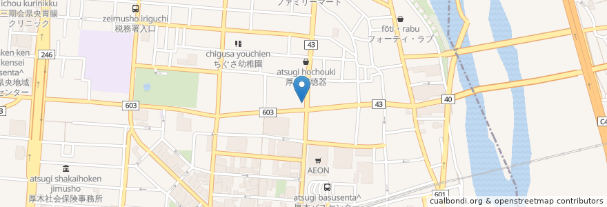 Mapa de ubicacion de 韓陽苑 en 日本, 神奈川県, 厚木市.