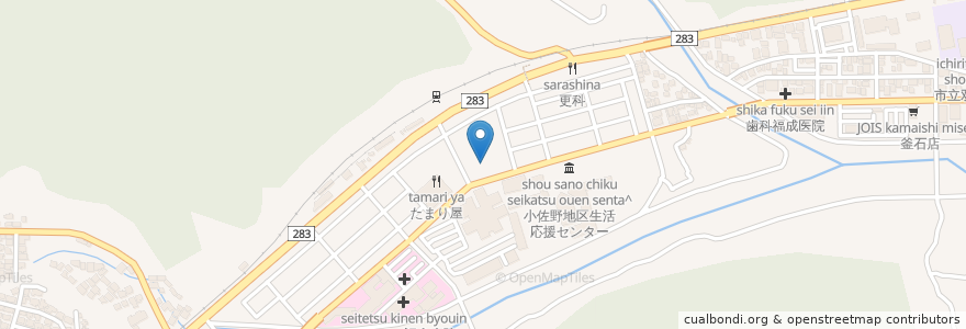 Mapa de ubicacion de 北日本銀行小佐野支店 en Jepun, 岩手県, 釜石市.