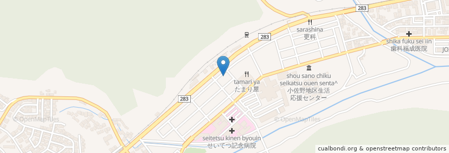 Mapa de ubicacion de 小佐野郵便局 en Jepun, 岩手県, 釜石市.