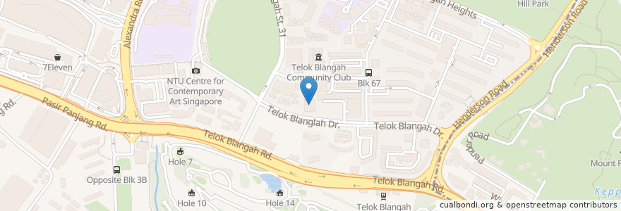 Mapa de ubicacion de Telok Blangah Food Centre en Singapour, Southwest.