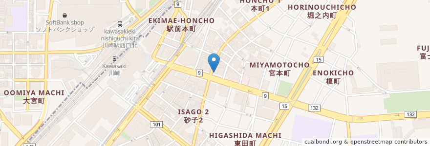 Mapa de ubicacion de 三井住友銀行 en ژاپن, 神奈川県, 川崎市.