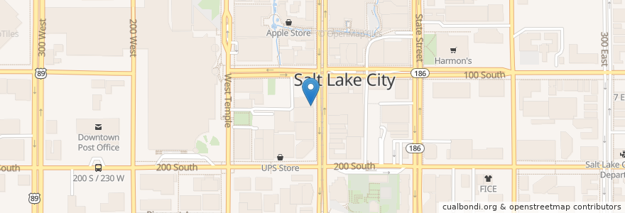 Mapa de ubicacion de Beerhive Pub en États-Unis D'Amérique, Utah, Salt Lake County, Salt Lake City.