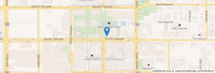 Mapa de ubicacion de Nauvoo Cafe en Соединённые Штаты Америки, Юта, Salt Lake County, Salt Lake City.