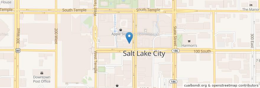 Mapa de ubicacion de The Chalk Garden Coop en Amerika Syarikat, Utah, Salt Lake County, Salt Lake City.