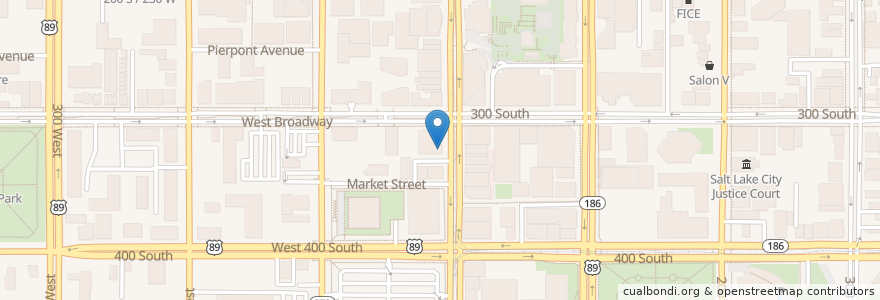 Mapa de ubicacion de Zions Bank en Estados Unidos Da América, Utah, Salt Lake County, Salt Lake City.