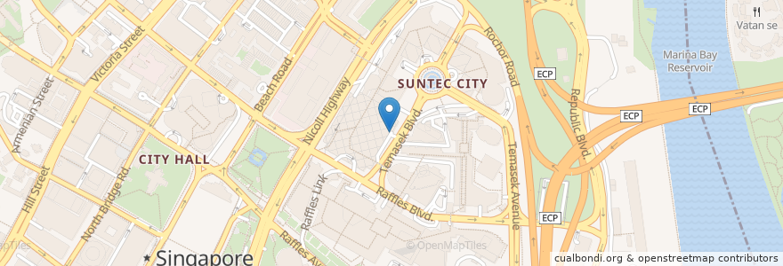 Mapa de ubicacion de Suntec City en Singapura, Central.