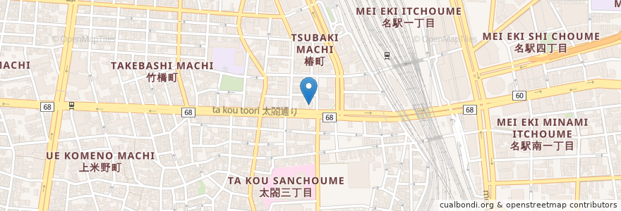 Mapa de ubicacion de 愛知信用金庫 en Japan, Aichi Prefecture, Nagoya, Nakamura Ward.