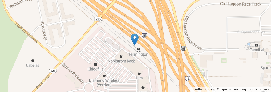 Mapa de ubicacion de Farmington Shelter 4 en Estados Unidos De América, Utah, Davis County, Farmington.