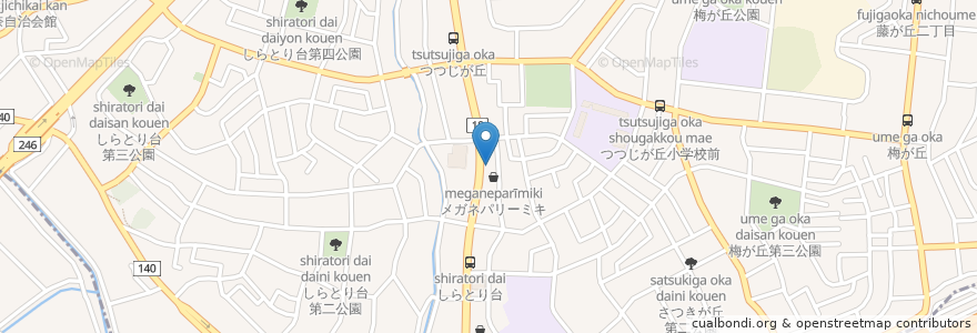 Mapa de ubicacion de ジョリーパスタ en Giappone, Prefettura Di Kanagawa, 横浜市, 緑区, 青葉区.