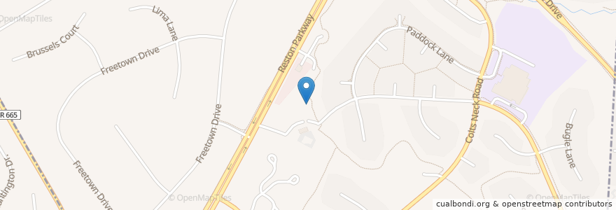 Mapa de ubicacion de Hunter Woods Picnic Pavilion en 美利坚合众国/美利堅合眾國, 弗吉尼亚州 / 維吉尼亞州 / 維珍尼亞州, Fairfax County, Reston, Reston.