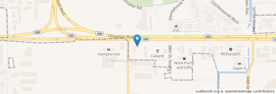 Mapa de ubicacion de Telly's Diner en 미국, 플로리다주, Pinellas County, Pinellas Park.