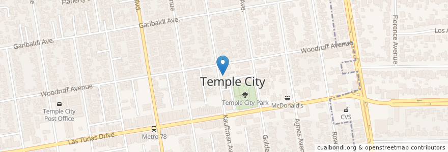 Mapa de ubicacion de Los Angeles County Fire Department Station #47 en アメリカ合衆国, カリフォルニア州, Los Angeles County, Temple City.