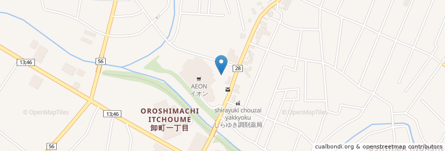 Mapa de ubicacion de ツルハドラッグ 秋田楢山店 en 日本, 秋田県, 秋田市.