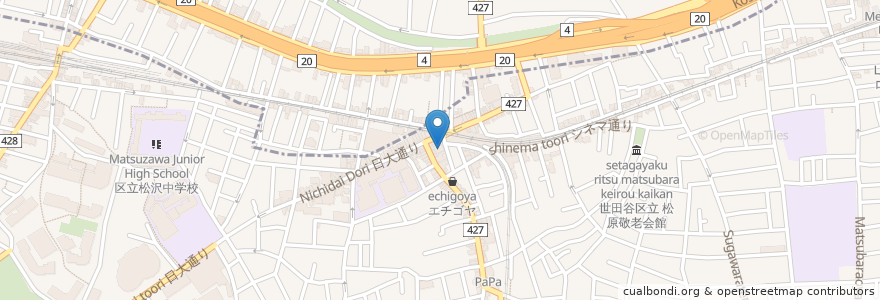 Mapa de ubicacion de 下高井戸旭鮨総本店 en Japan, 東京都, 世田谷区.