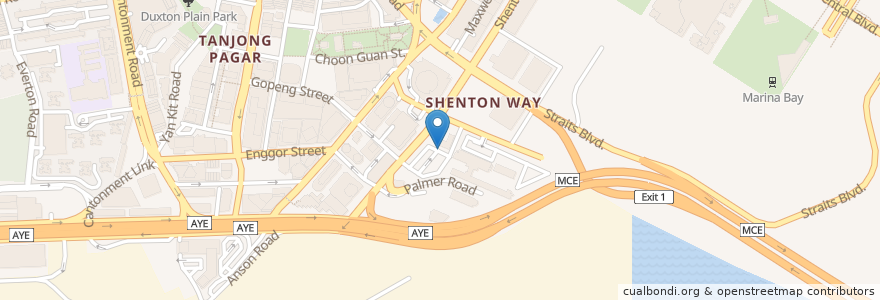 Mapa de ubicacion de Shenton Way Bus Terminal en Singapura, Central.