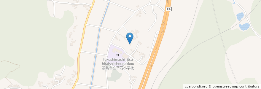Mapa de ubicacion de 平石神社 (Hiraishi Shrine) en Japonya, 福島県, 福島市.