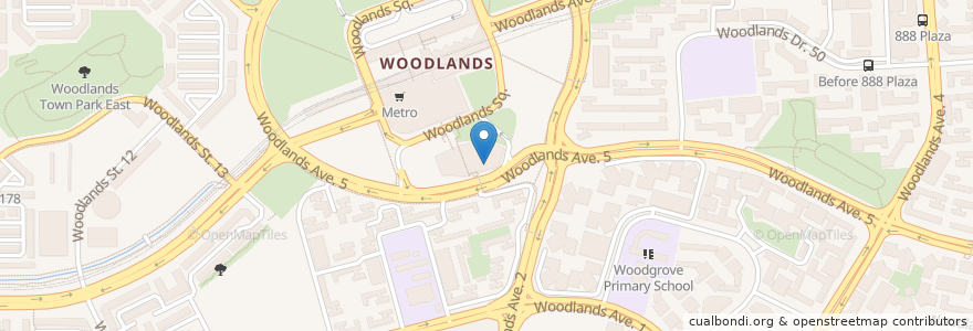 Mapa de ubicacion de Woodlands Regional Library en Singapura, Northwest.