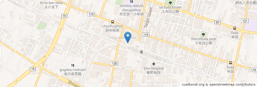 Mapa de ubicacion de ゴンチャ en 日本, 东京都/東京都, 調布市.