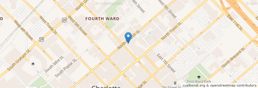 Mapa de ubicacion de Discovery Place IMAX en Amerika Syarikat, Carolina Utara, Mecklenburg County, Charlotte.