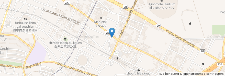 Mapa de ubicacion de 飛田給 薬師堂 en Jepun, 東京都, 調布市.