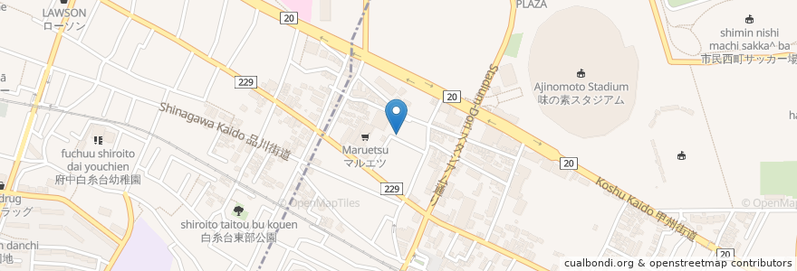 Mapa de ubicacion de 調布市 飛田給ふれあいの家 en اليابان, 東京都, 調布市.