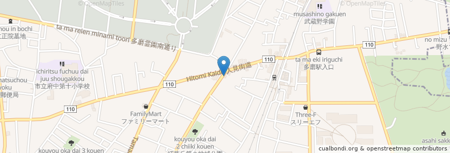 Mapa de ubicacion de 府中紅葉丘郵便局 en 日本, 东京都/東京都, 府中市.