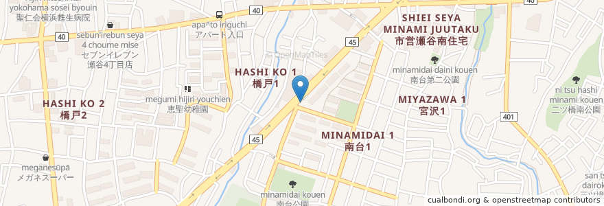 Mapa de ubicacion de 瀬谷警察署南台交番 en اليابان, كاناغاوا, 横浜市, 瀬谷区.