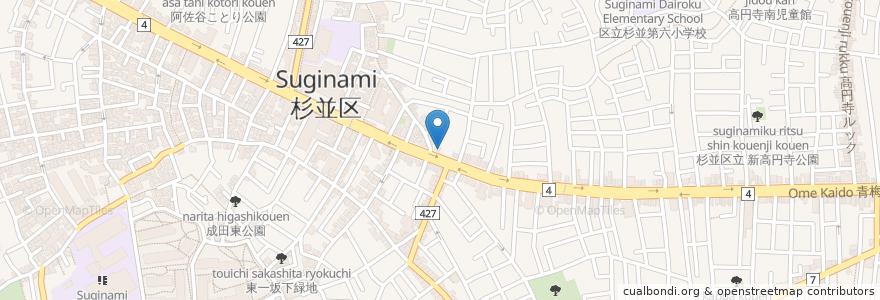 Mapa de ubicacion de 阿佐ヶ谷南営業所 (Asagaya-Minami) en 日本, 東京都, 杉並区.