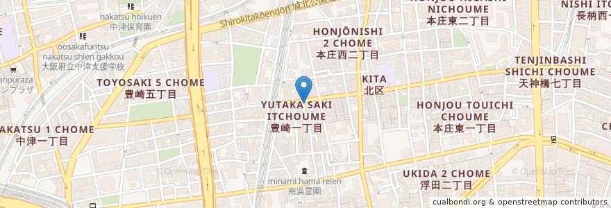 Mapa de ubicacion de 豊崎飯店 en Giappone, Prefettura Di Osaka, 大阪市, 北区.