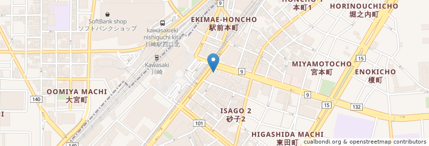 Mapa de ubicacion de マクドナルド 川崎東口駅前店 en 日本, 神奈川縣, 川崎市.
