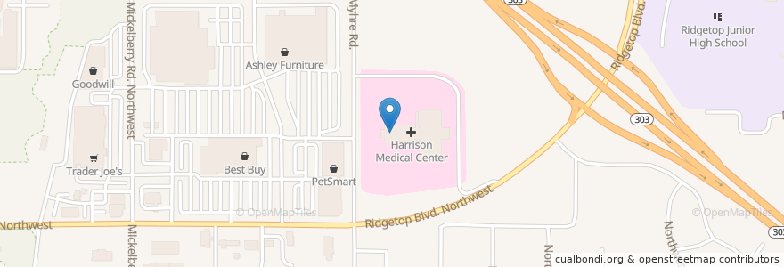 Mapa de ubicacion de The Doctors Clinic - Women & Children Center en Estados Unidos Da América, Washington, Kitsap County, Silverdale.