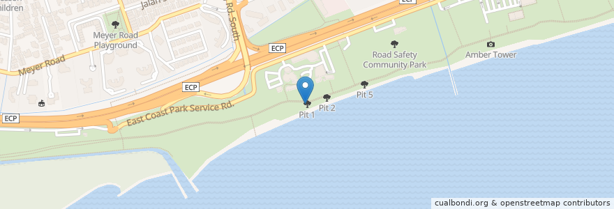 Mapa de ubicacion de Pit 01B en Singapur, Southeast.