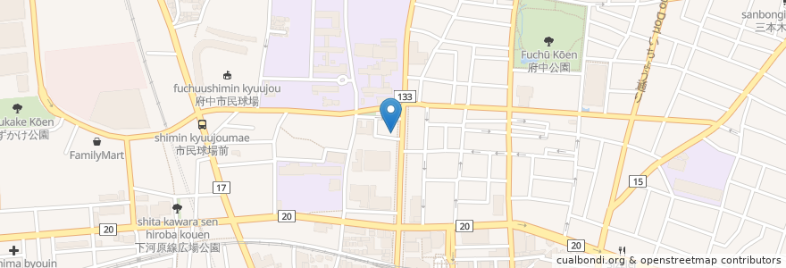 Mapa de ubicacion de 台式タピオカ Hearty en Japan, Tokio, 府中市.