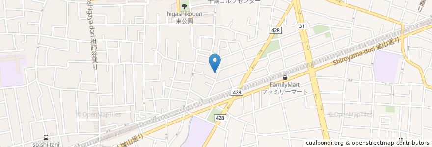 Mapa de ubicacion de ひまわり歯科 en Japan, 東京都, 世田谷区.