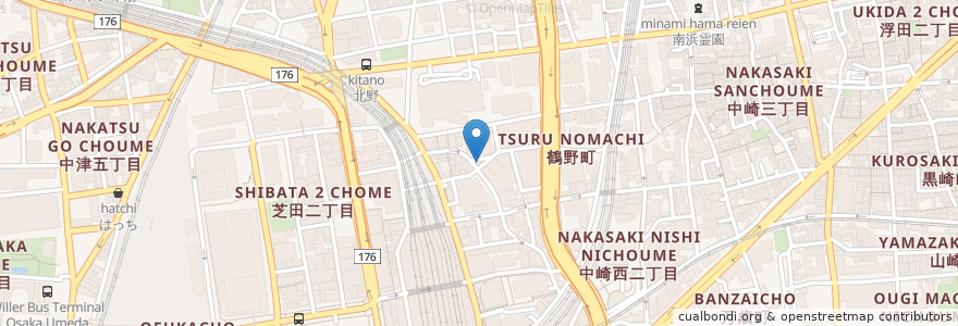 Mapa de ubicacion de マクドナルド en Japan, 大阪府, Osaka, 北区.
