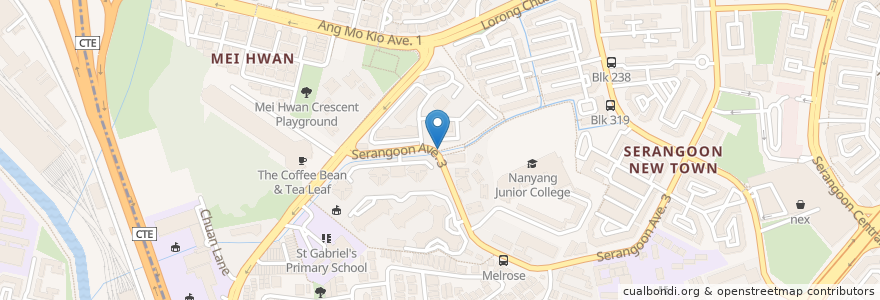 Mapa de ubicacion de Lorong Chuan Station en Singapour, Southeast.