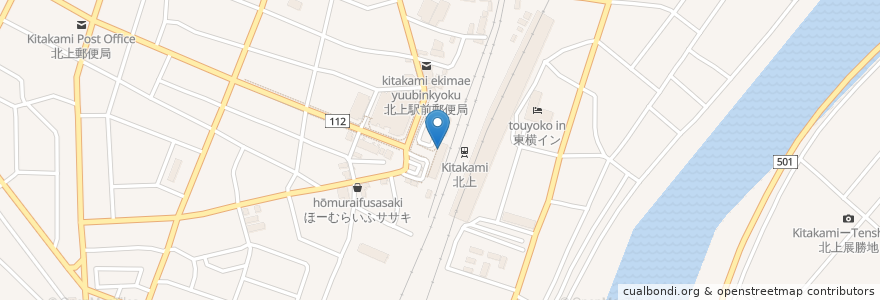 Mapa de ubicacion de はやて en 日本, 岩手県, 北上市.
