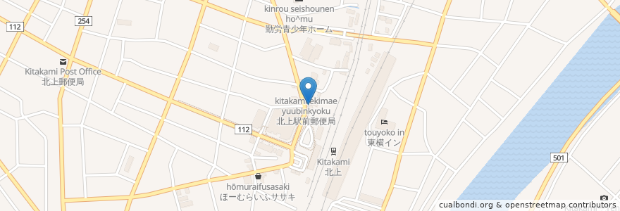 Mapa de ubicacion de ボレール en Giappone, Prefettura Di Iwate, 北上市.