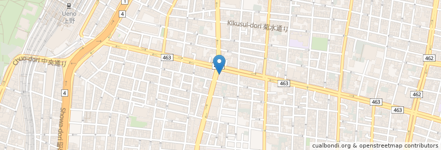 Mapa de ubicacion de カフェ・ベローチェ en 일본, 도쿄도, 다이토구.