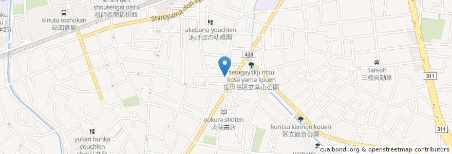 Mapa de ubicacion de うかり整形外科 en اليابان, 東京都, 世田谷区.