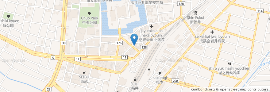 Mapa de ubicacion de 味の王様 en Япония, Фукуи, 福井市.