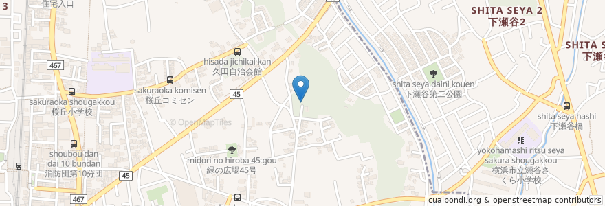 Mapa de ubicacion de 左馬神社 en 日本, 神奈川県, 大和市.
