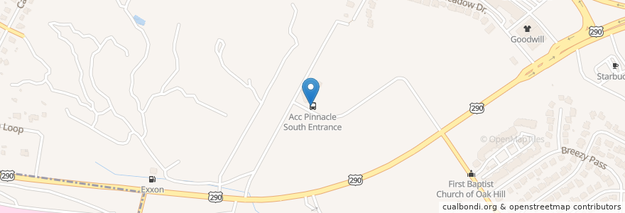 Mapa de ubicacion de Acc Pinnacle South Entrance en ایالات متحده آمریکا, تگزاس, Travis County, Austin.