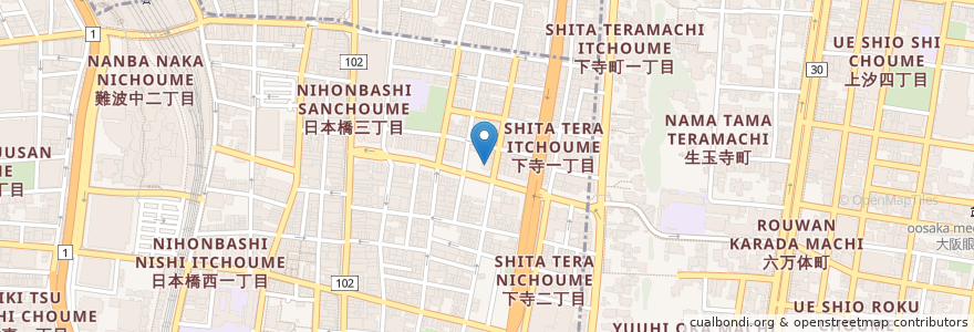 Mapa de ubicacion de コスモ石油 en Japon, Préfecture D'Osaka, 大阪市, 浪速区.