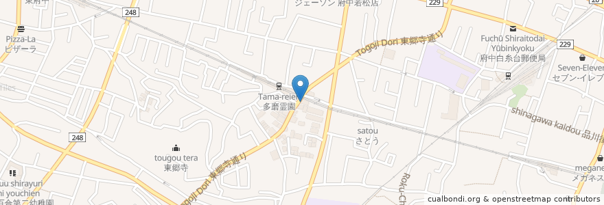 Mapa de ubicacion de 養老乃瀧 en 일본, 도쿄도, 府中市.