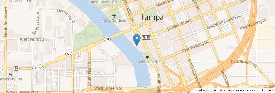 Mapa de ubicacion de Ashley Street Grill en Estados Unidos Da América, Flórida, Hillsborough County, Tampa.