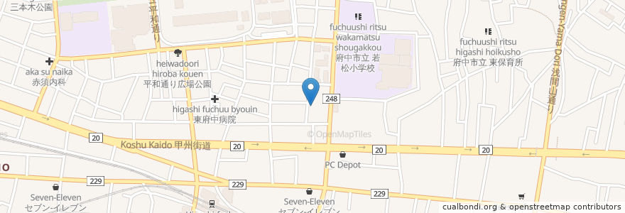 Mapa de ubicacion de ファミリートクリニック en Japão, Tóquio, 府中市.