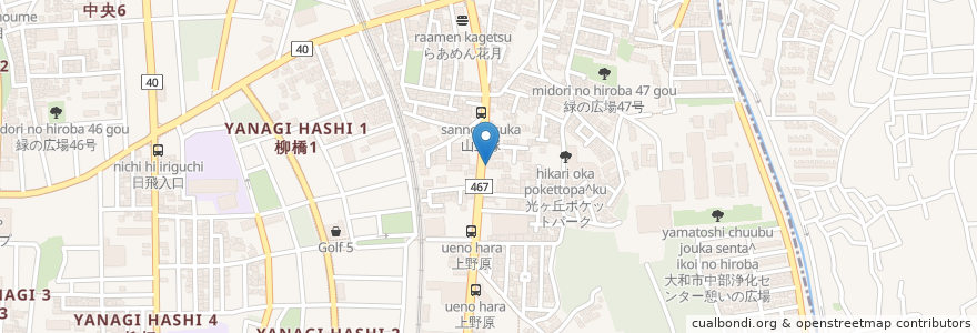 Mapa de ubicacion de すき家 en 日本, 神奈川縣, 大和市.