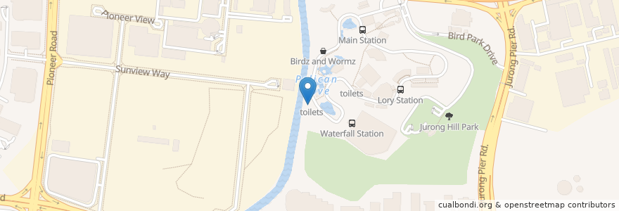Mapa de ubicacion de toilets en シンガポール, Southwest.